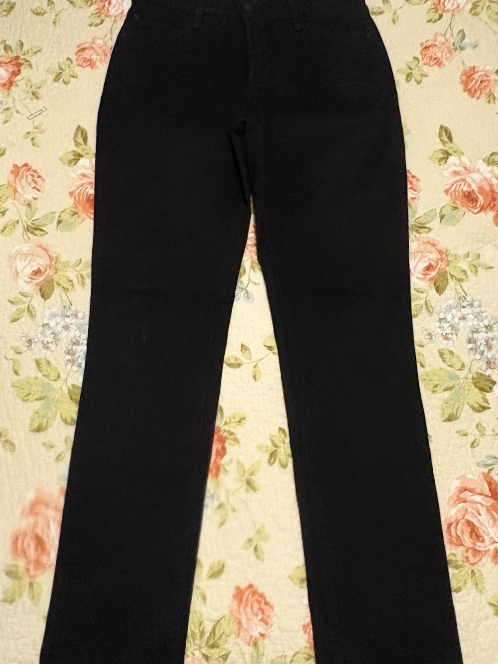 NYDJ Jeans Womens 6 Straight leg Dark Wash Denim Black Mid Rise